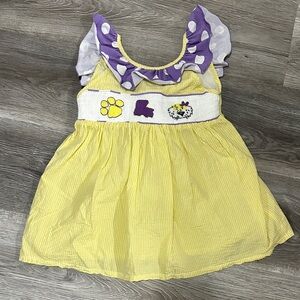 Adorable Yellow and Purple Kids‎ Dress